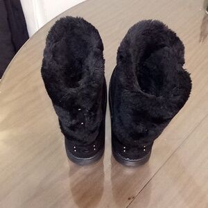 Women's black faux suede boots